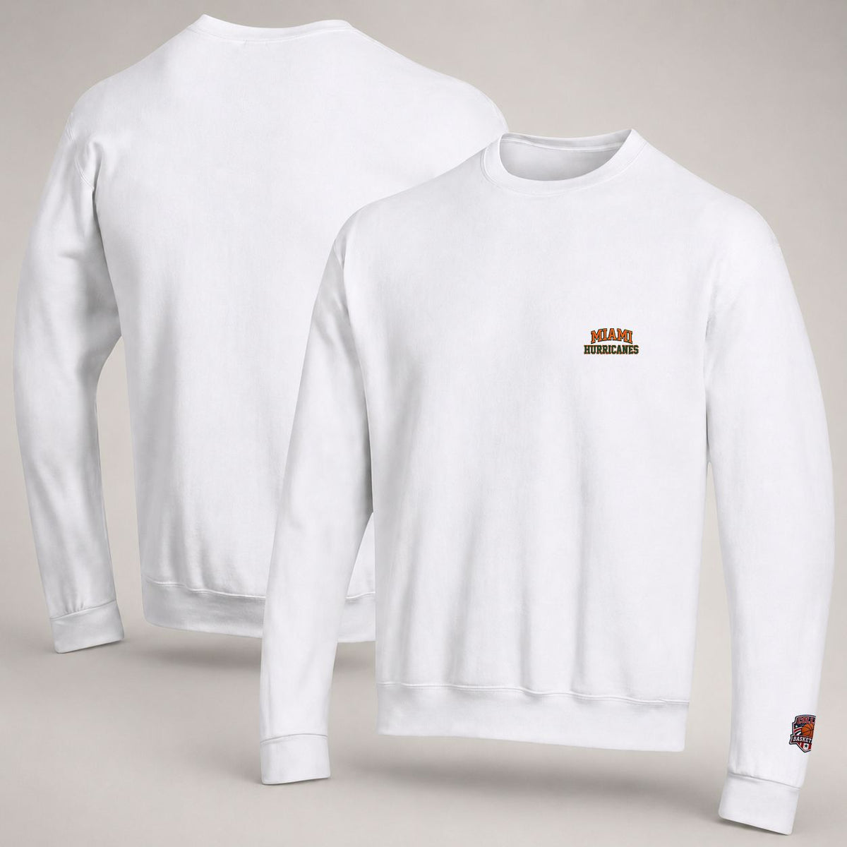 095 Miami Hurricanes Embroidered Logo Crewneck Sweatshirt - Unisex Adult Pullover