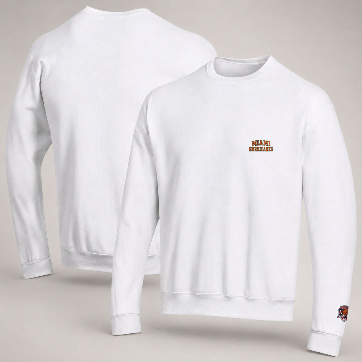 095 Miami Hurricanes Embroidered Logo Crewneck Sweatshirt - Unisex Adult Pullover