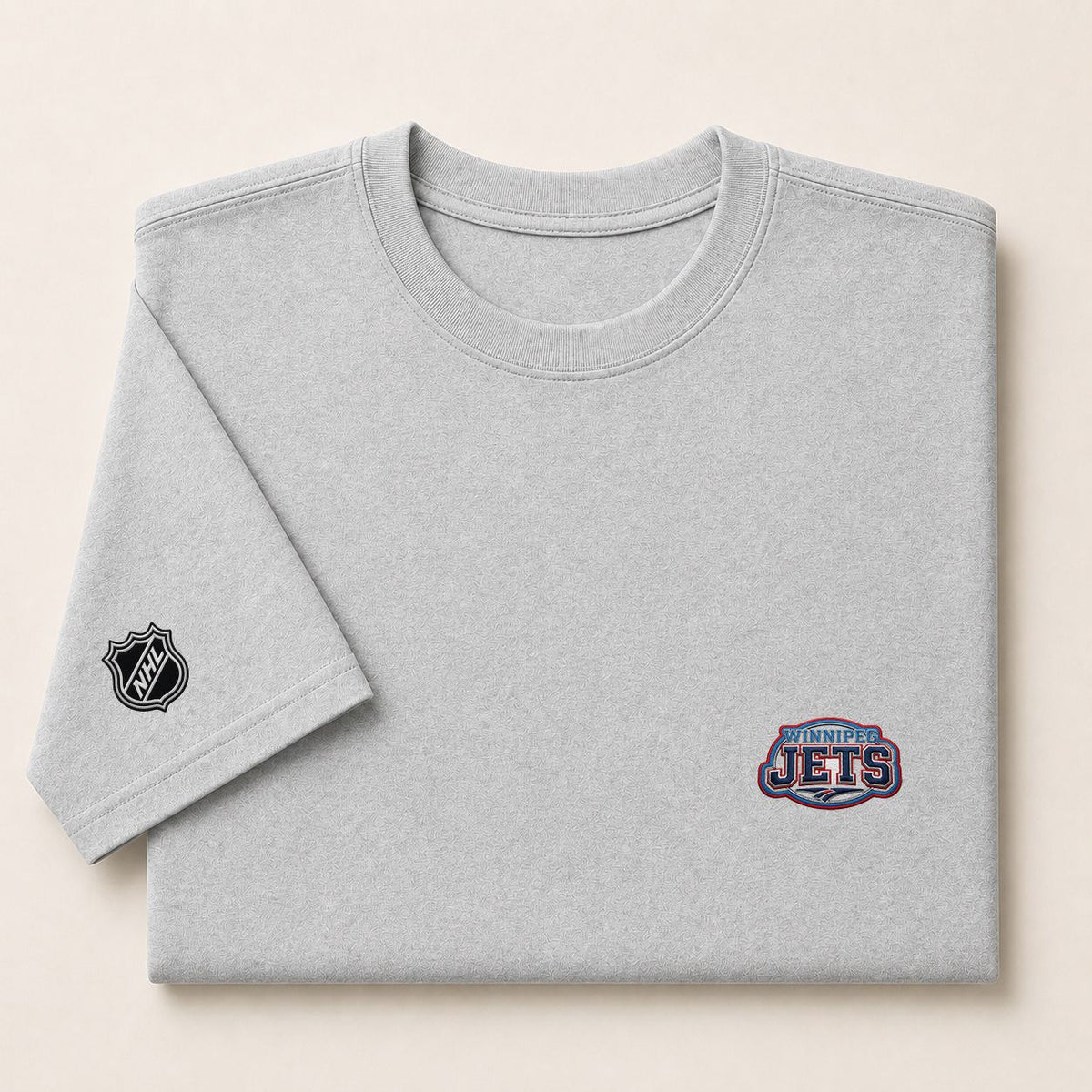 095 Winnipeg Jets Puff Embroidered Logo T-Shirt - Unisex Short Sleeve Tee