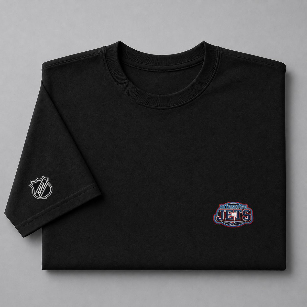 095 Winnipeg Jets Puff Embroidered Logo T-Shirt - Unisex Short Sleeve Tee