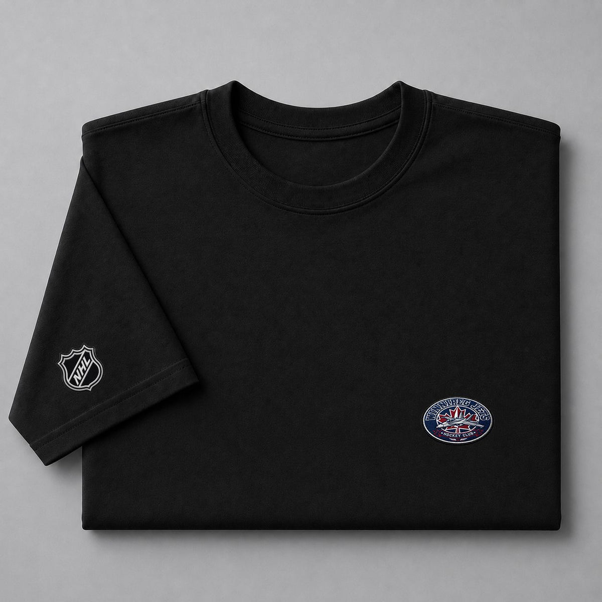 096 Winnipeg Jets Puff Embroidered Logo T-Shirt - Unisex Short Sleeve Tee