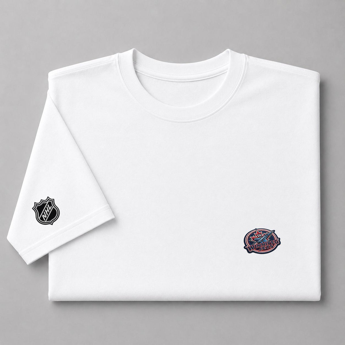 096 Winnipeg Jets Puff Embroidered Logo T-Shirt - Unisex Short Sleeve Tee