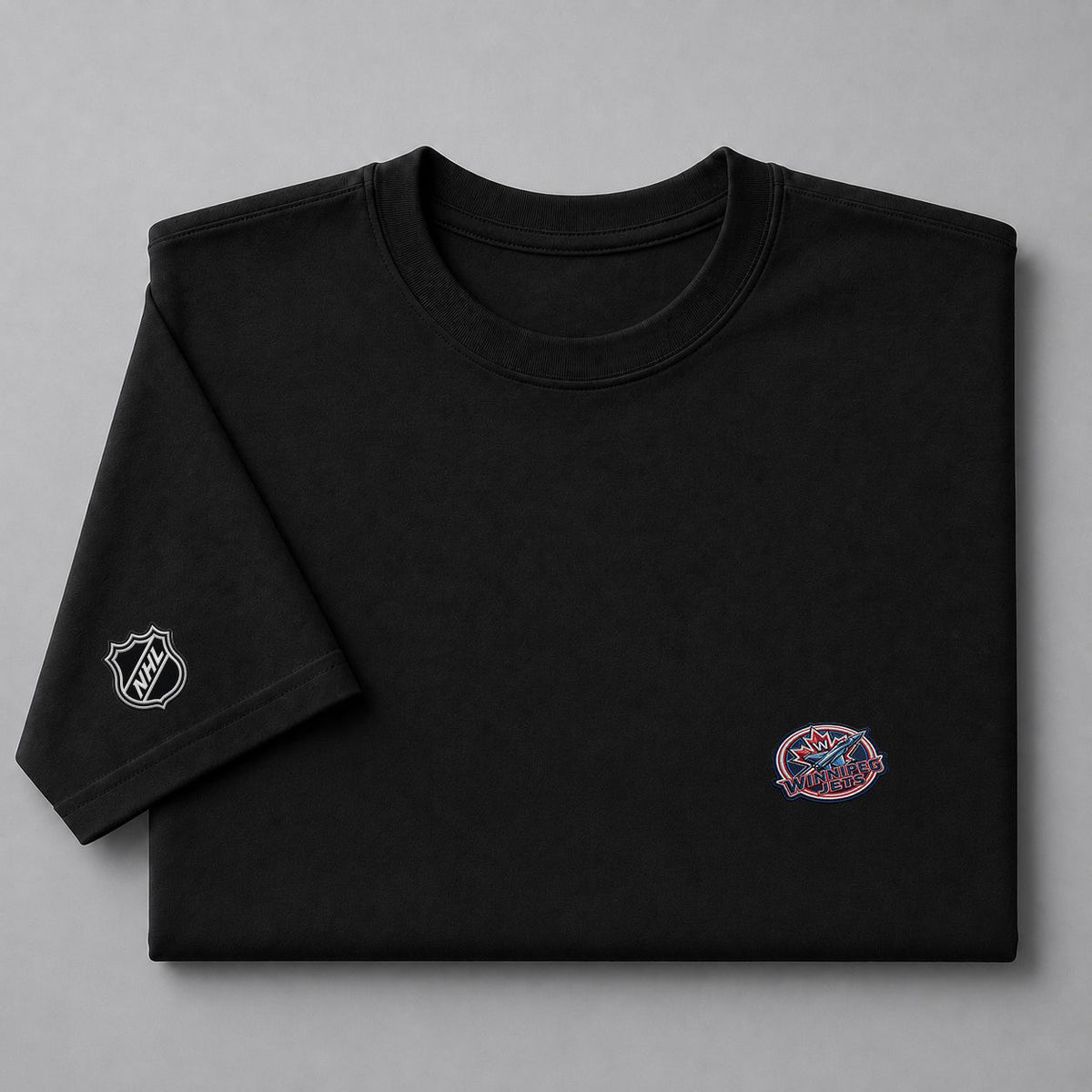 096 Winnipeg Jets Puff Embroidered Logo T-Shirt - Unisex Short Sleeve Tee