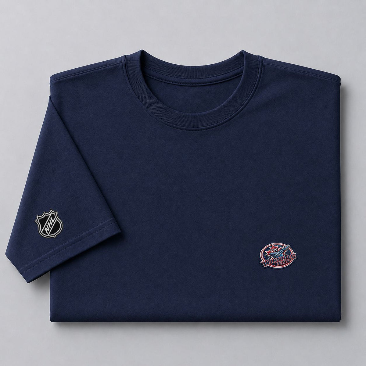 096 Winnipeg Jets Puff Embroidered Logo T-Shirt - Unisex Short Sleeve Tee