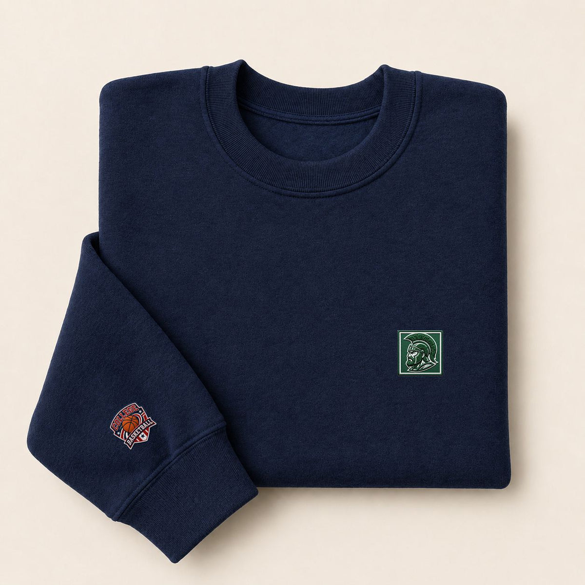 097 Michigan State Spartans Embroidered Logo Crewneck Sweatshirt - Unisex Adult Pullover