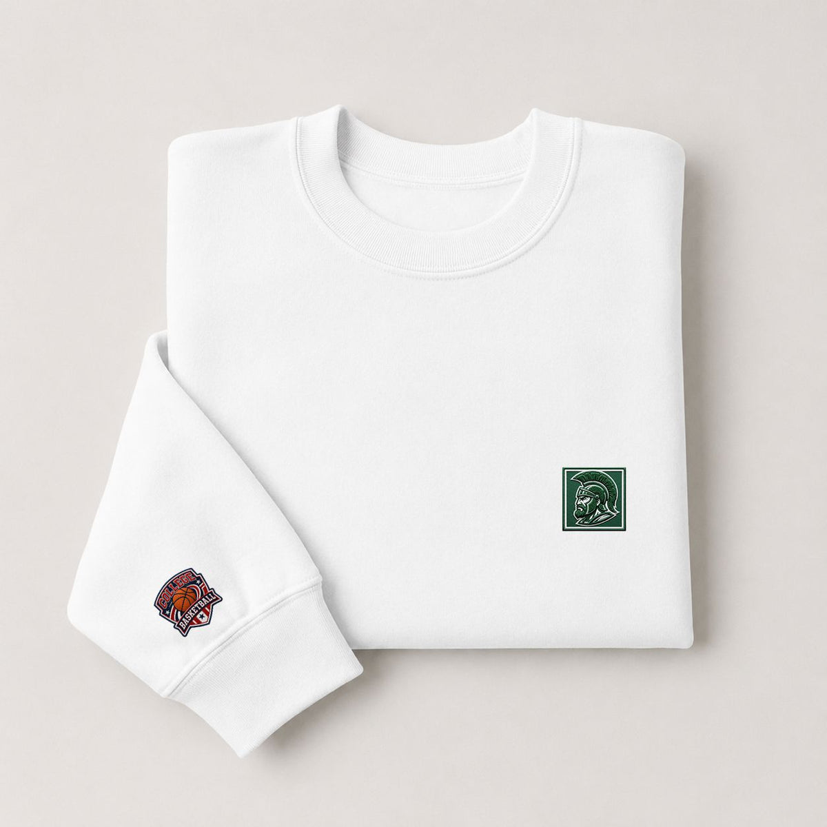 097 Michigan State Spartans Embroidered Logo Crewneck Sweatshirt - Unisex Adult Pullover