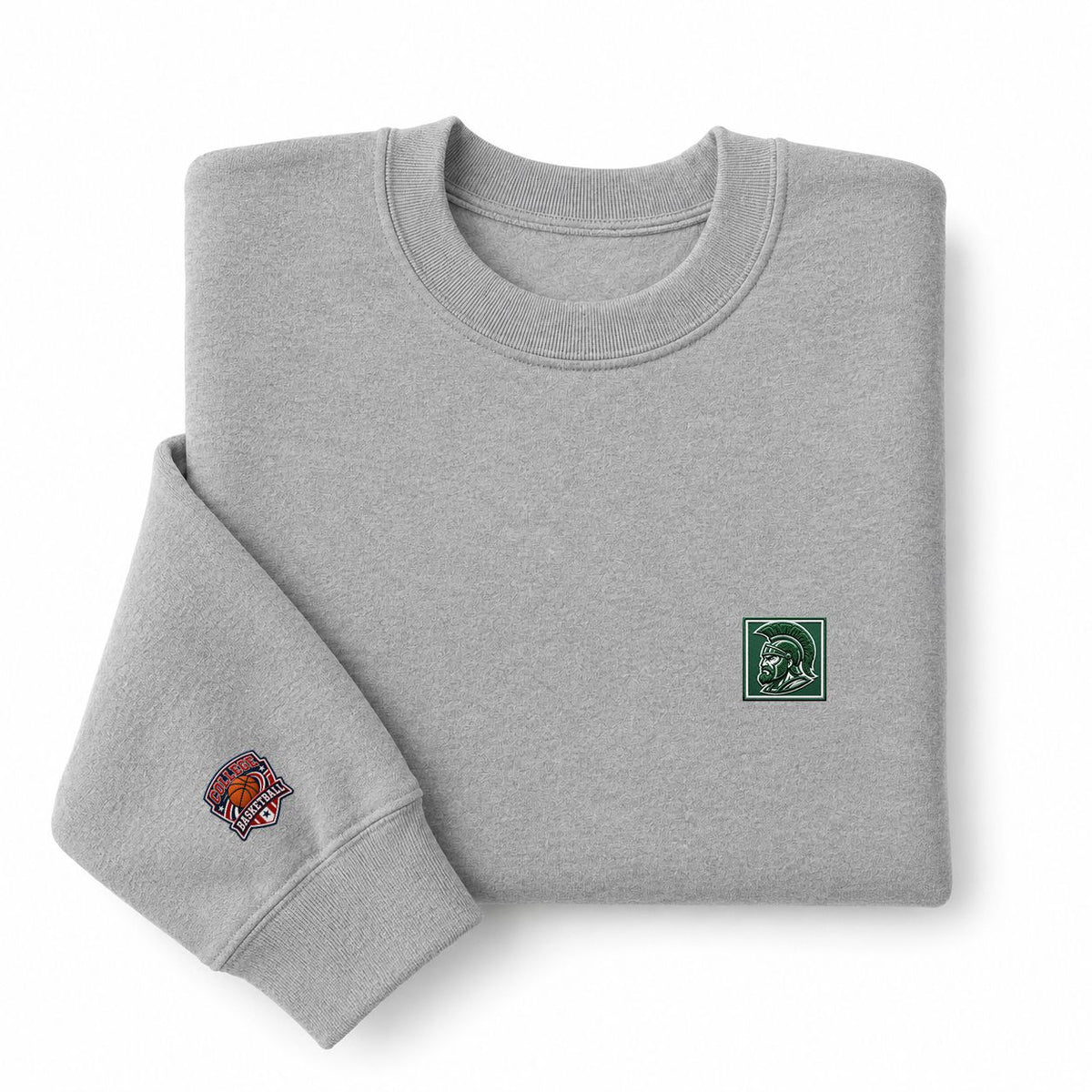097 Michigan State Spartans Embroidered Logo Crewneck Sweatshirt - Unisex Adult Pullover