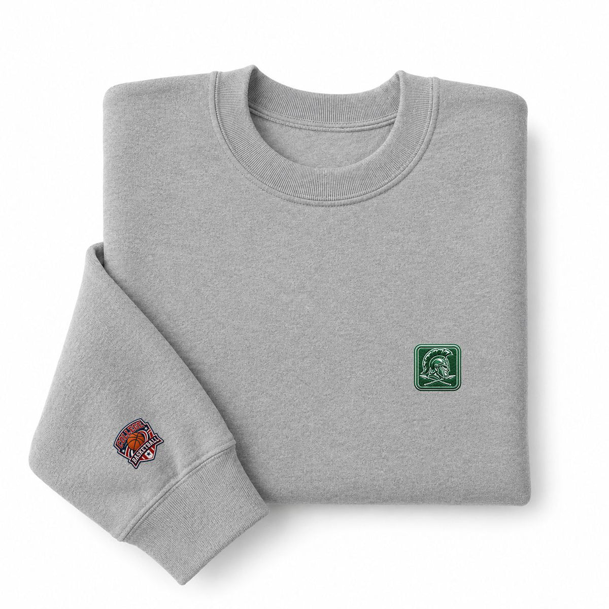 097 Michigan State Spartans Embroidered Logo Crewneck Sweatshirt - Unisex Adult Pullover