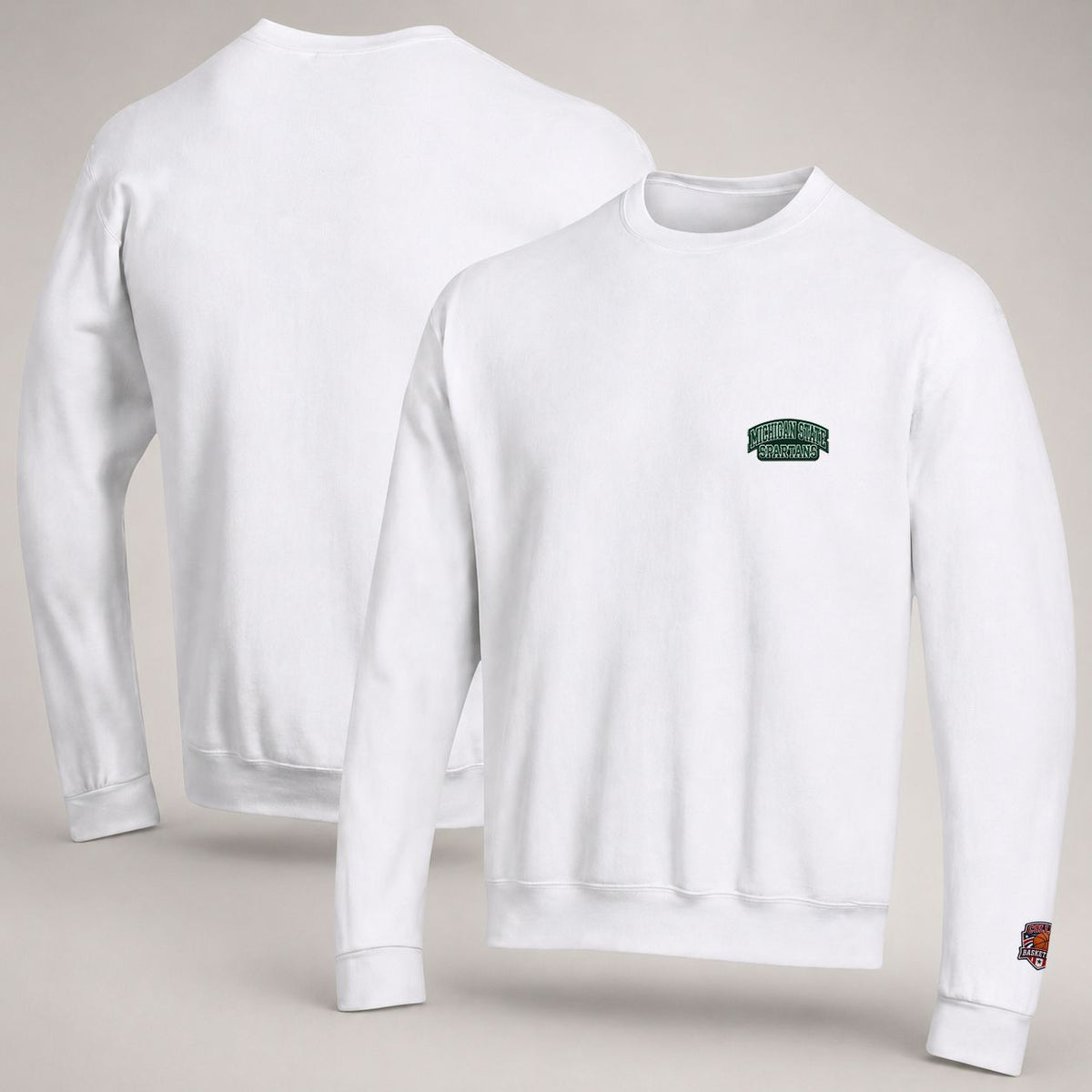 098 Michigan State Spartans Embroidered Logo Crewneck Sweatshirt - Unisex Adult Pullover