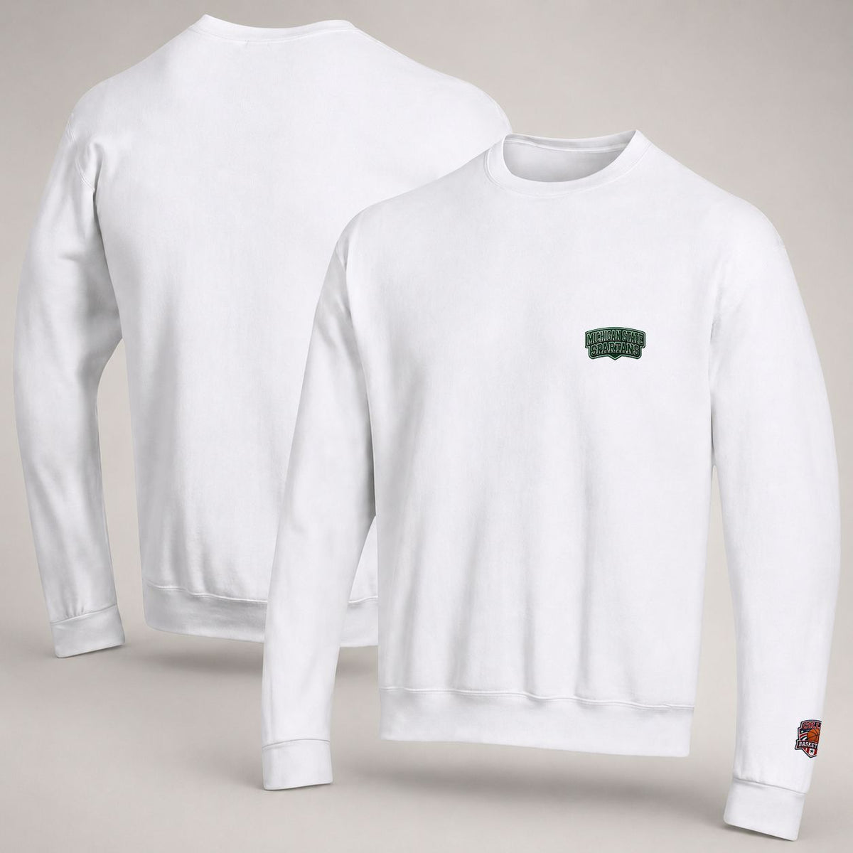 098 Michigan State Spartans Embroidered Logo Crewneck Sweatshirt - Unisex Adult Pullover
