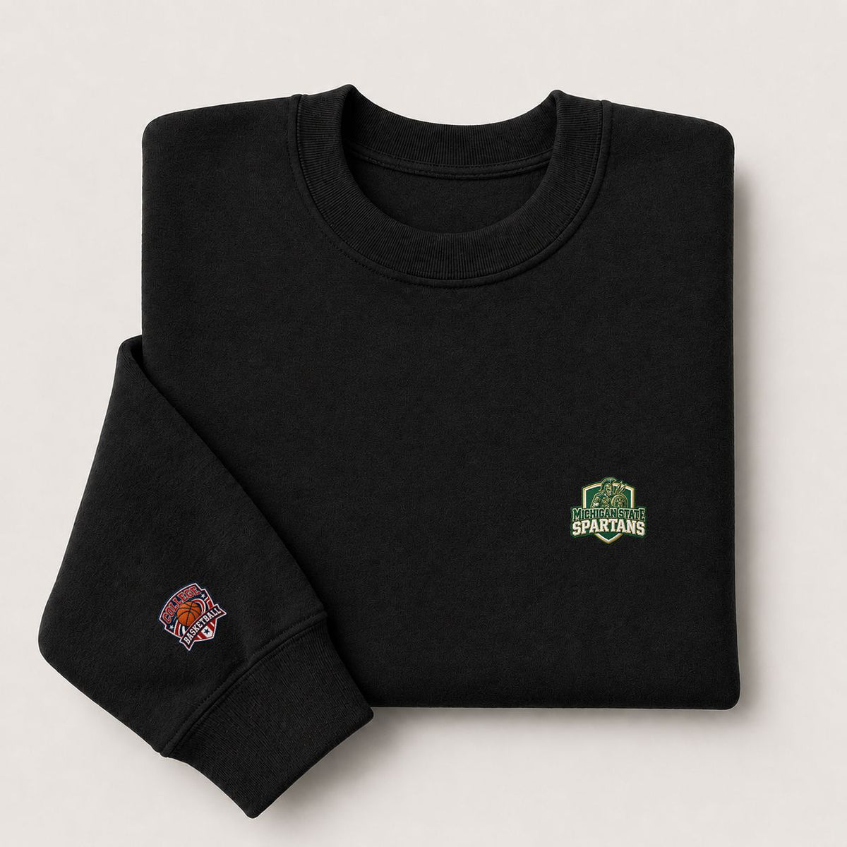 099 Michigan State Spartans Embroidered Logo Crewneck Sweatshirt - Unisex Adult Pullover