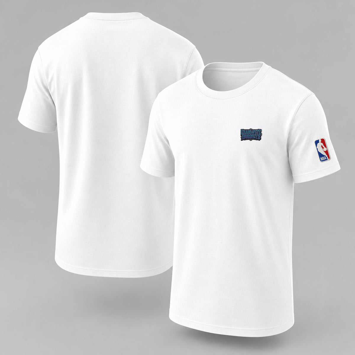 Charlotte Hornets Embroidered Logo Puff Embroidered Logo T-Shirt - Unisex Short Sleeve Tee