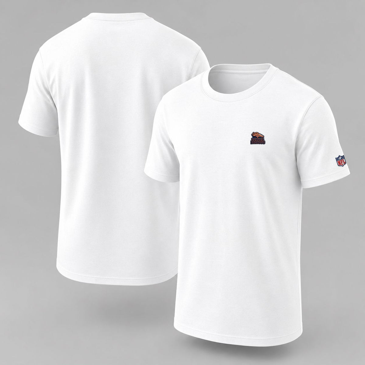 Denver Broncos 18 Embroidered Logo Puff Embroidered Logo T-Shirt - Unisex Short Sleeve Tee