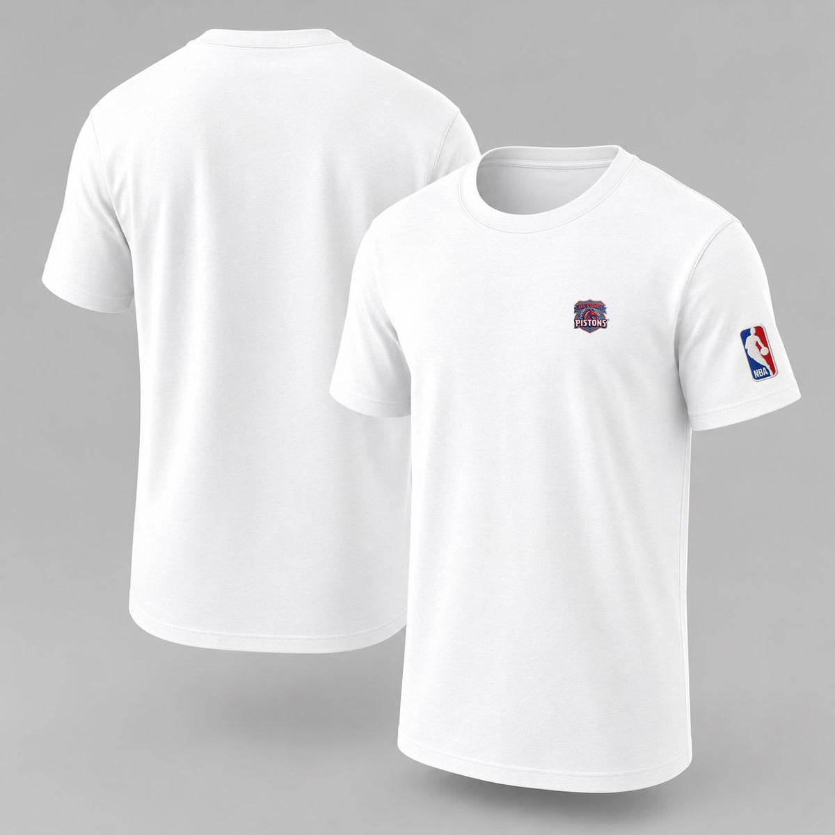Detroit Pistons Embroidered Patc Embroidered Logo Puff Embroidered Logo T-Shirt - Unisex Short Sleeve Tee