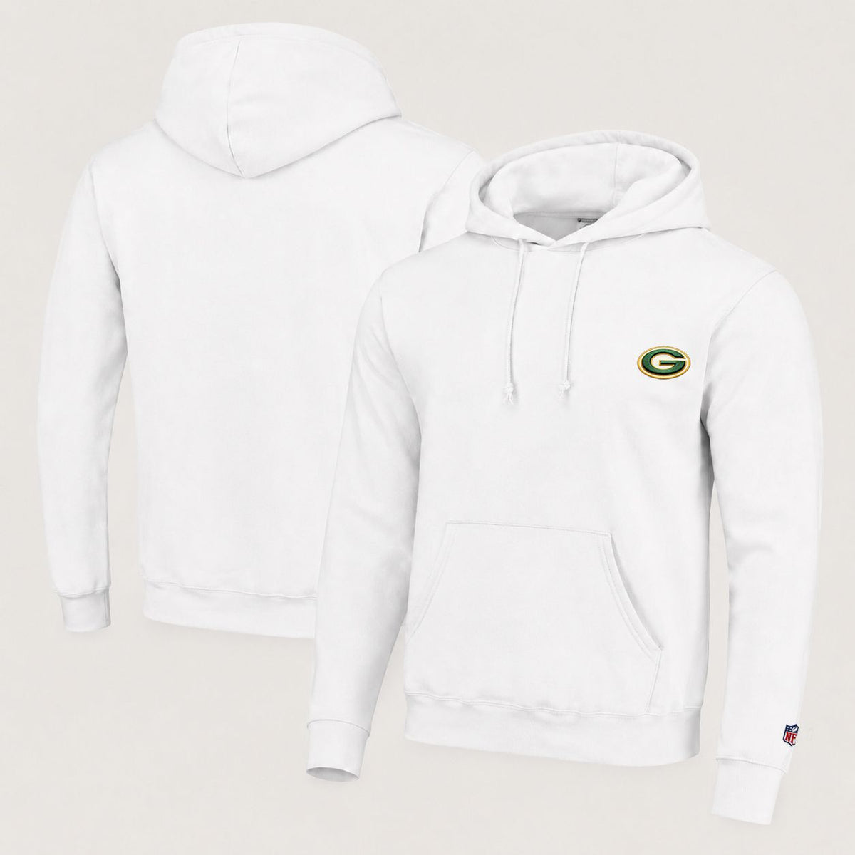 Green Bay Packers Logo Embroidery Pullover Hoodie - Embroidered Logo Fleece Sweatshirt