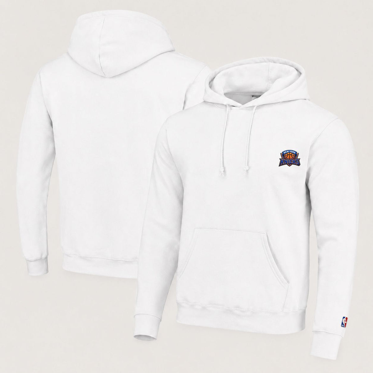 Knicks Inspired Pullover Hoodie - Embroidered Logo Fleece Sweatshirt