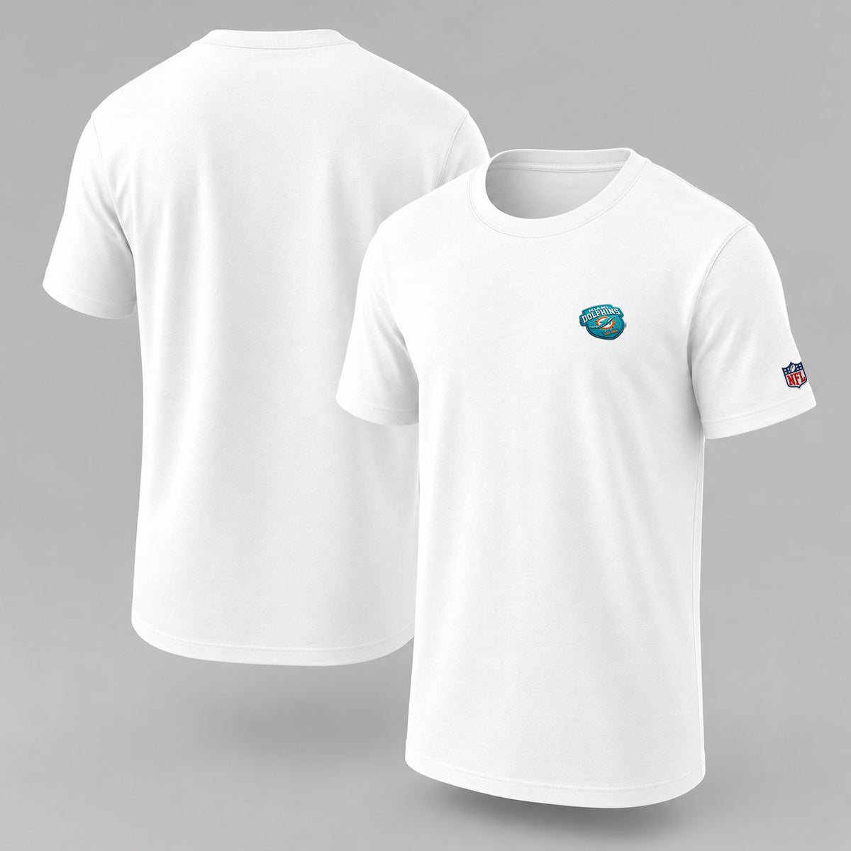Miami Dolphins Embroidered Logo Puff Embroidered Logo T-Shirt - Unisex Short Sleeve Tee