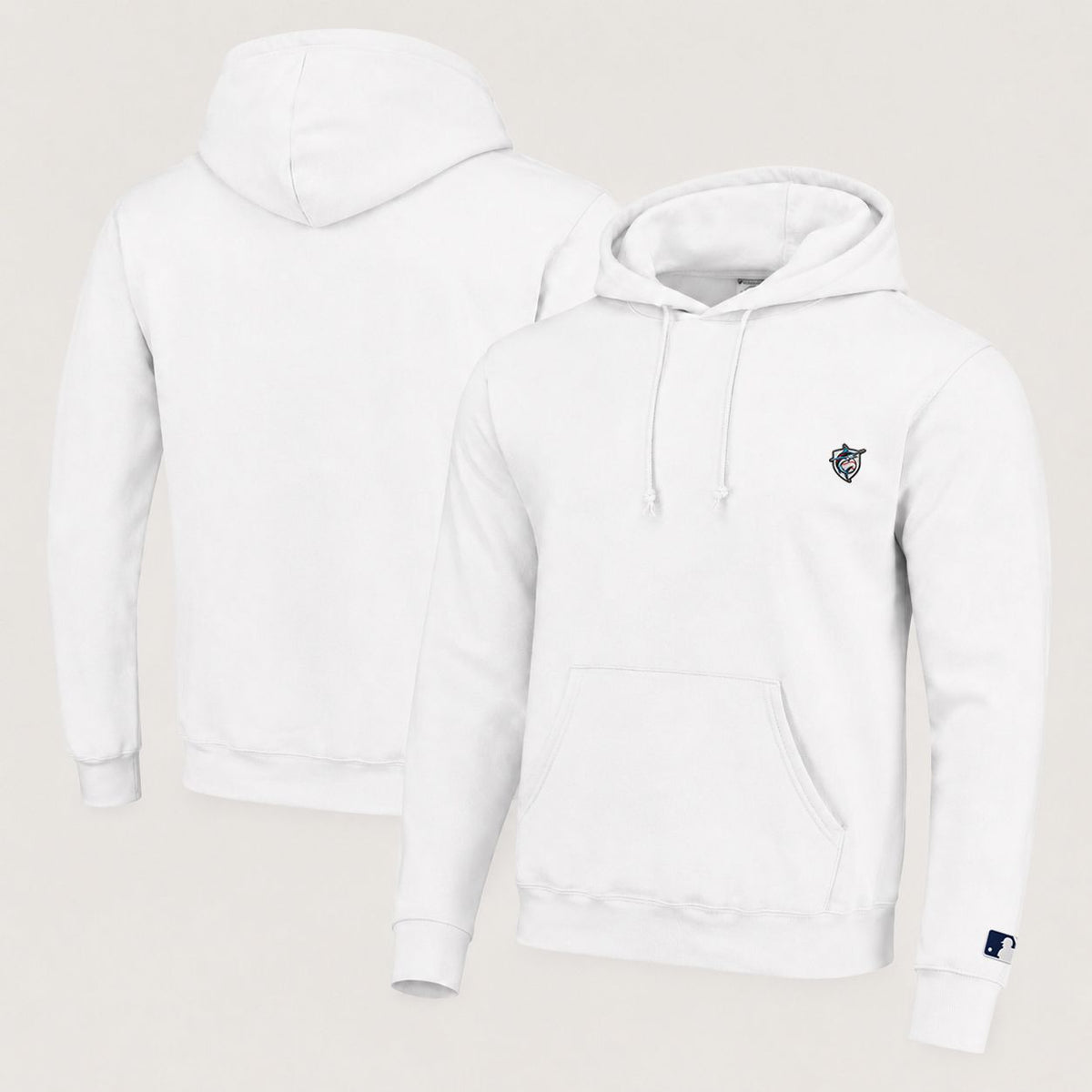 Miami Marlins Logo  Pullover Hoodie - Embroidered Logo Fleece Sweatshirt