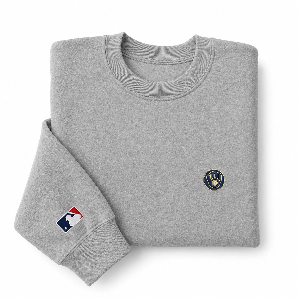Milwaukee Brewers Logo Embroidered Logo Crewneck Sweatshirt - Unisex Adult Pullover
