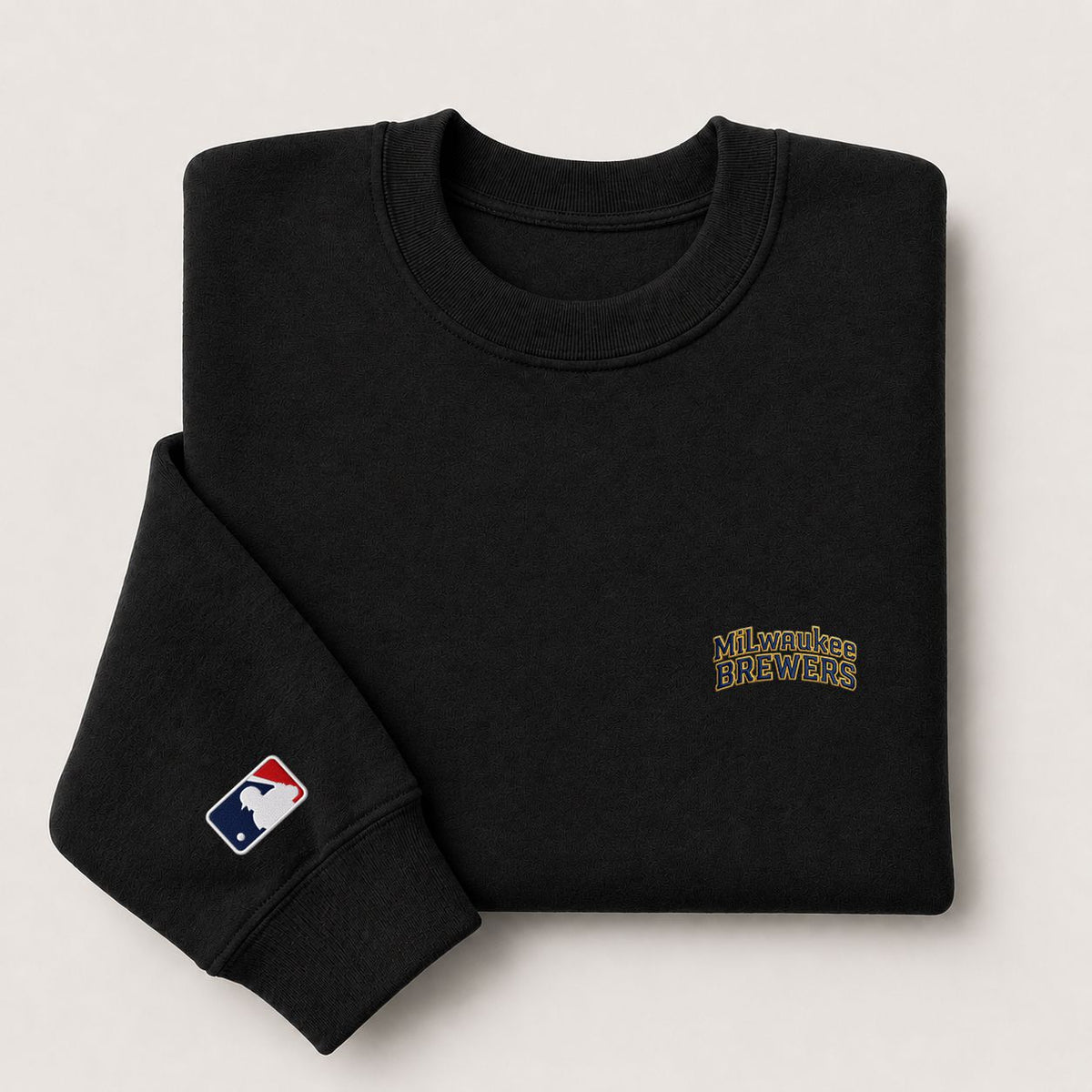 Milwaukee Brewers Embroidered Logo Crewneck Sweatshirt - Unisex Adult Pullover