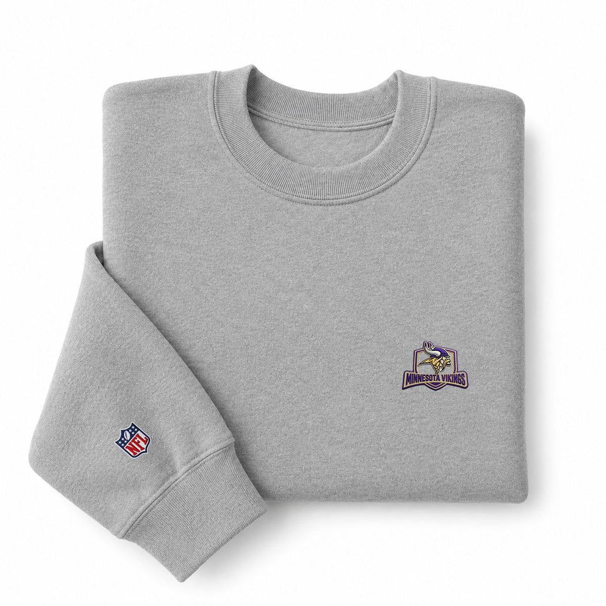 Minnesota Vikings Embroidered Logo Crewneck Sweatshirt - Unisex Adult Pullover