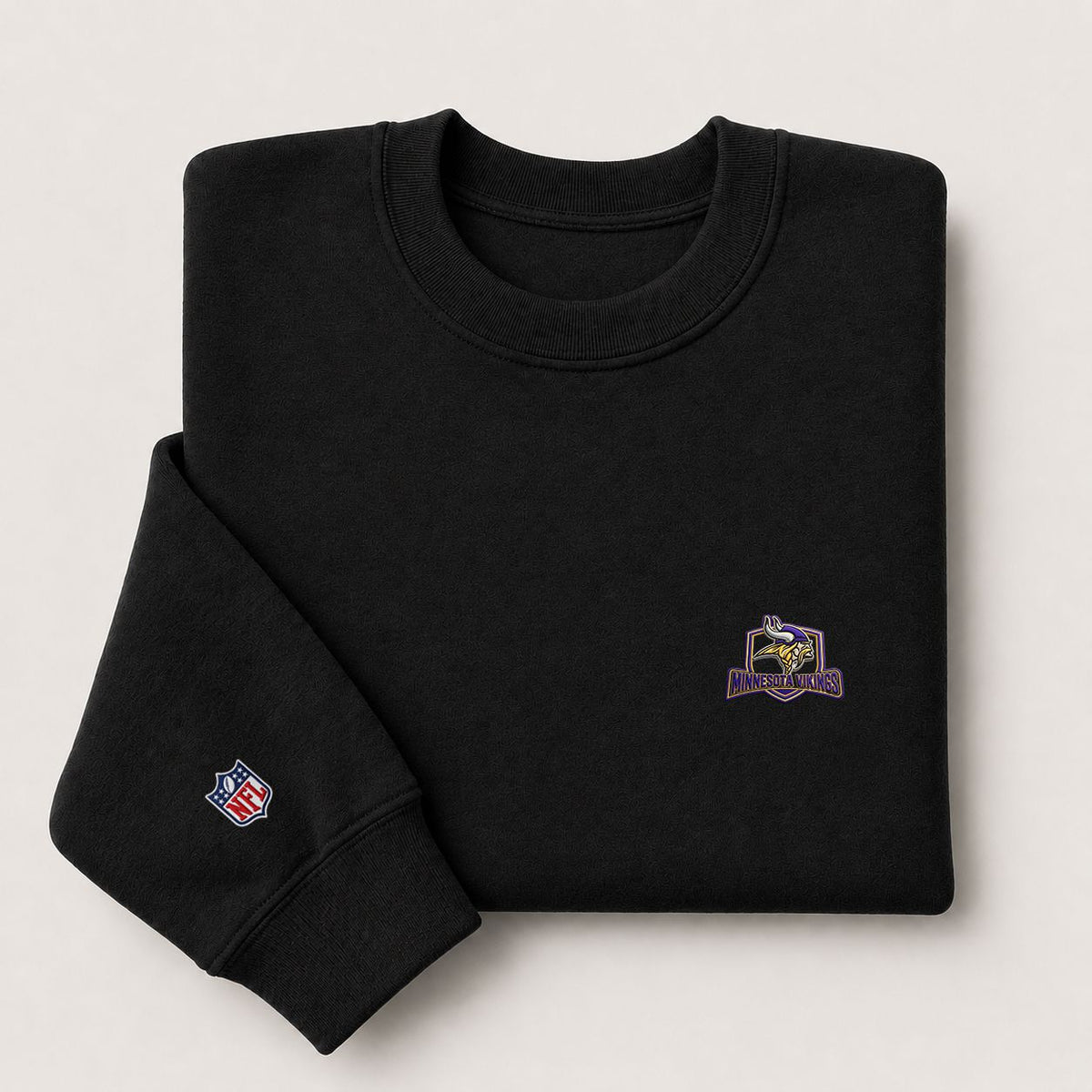 Minnesota Vikings Embroidered Logo Crewneck Sweatshirt - Unisex Adult Pullover