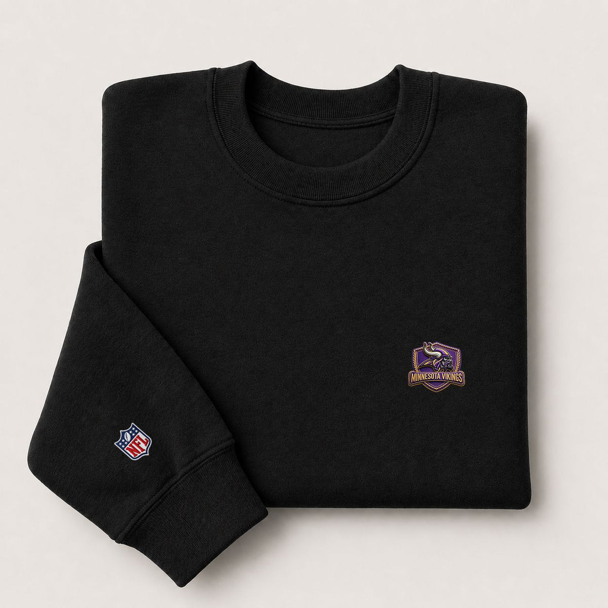 Minnesota Vikings Embroidered Logo Crewneck Sweatshirt - Unisex Adult Pullover