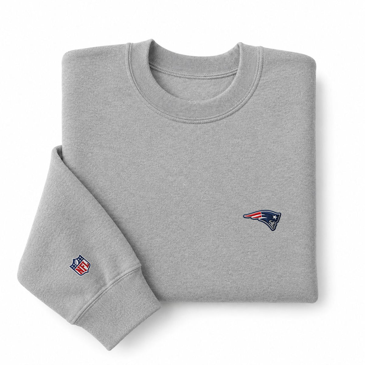 New England Patriots Logo Embroidered Logo Crewneck Sweatshirt - Unisex Adult Pullover