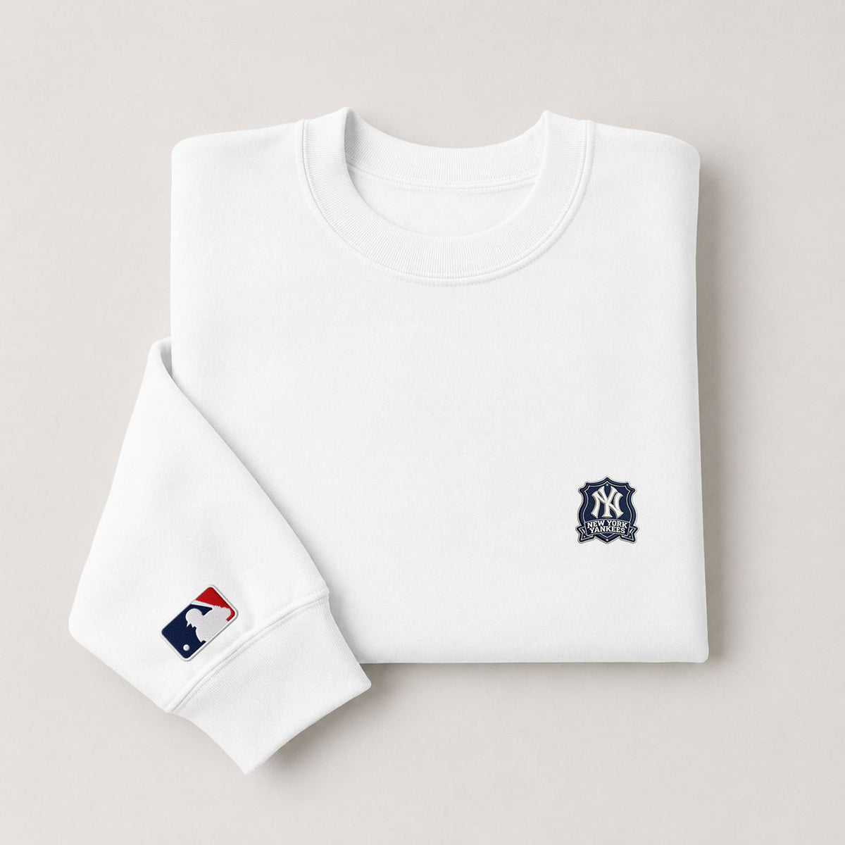 New York Yankees Embroidered Logo Crewneck Sweatshirt - Unisex Adult Pullover
