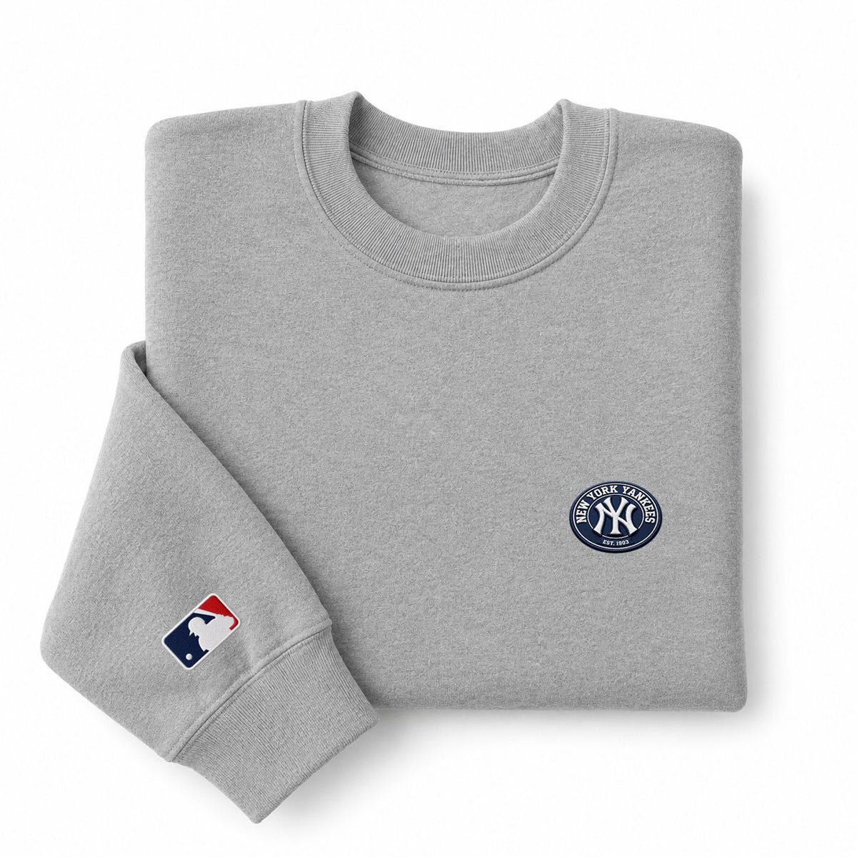 New York Yankees Embroidered Logo Crewneck Sweatshirt - Unisex Adult Pullover