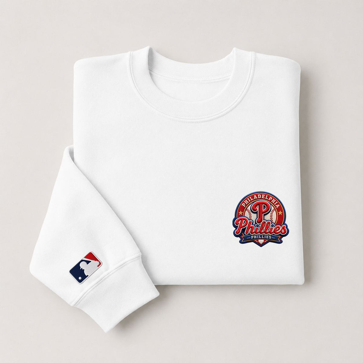 Philadelphia Phillies.Jpg Embroidered Logo Crewneck Sweatshirt - Unisex Adult Pullover