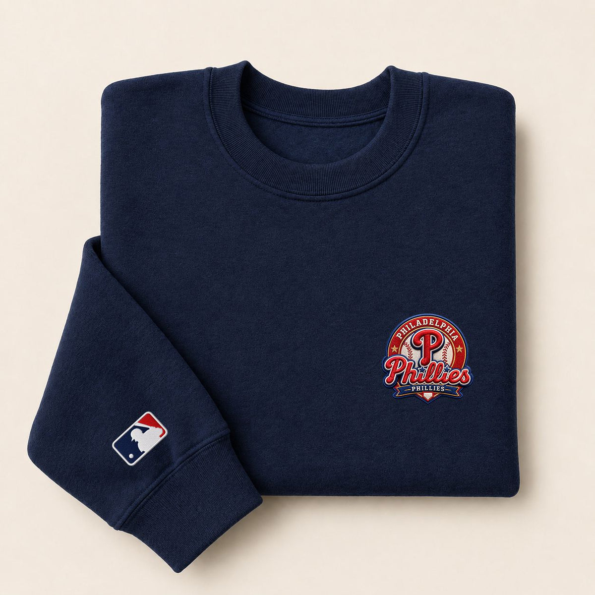 Philadelphia Phillies.Jpg Embroidered Logo Crewneck Sweatshirt - Unisex Adult Pullover