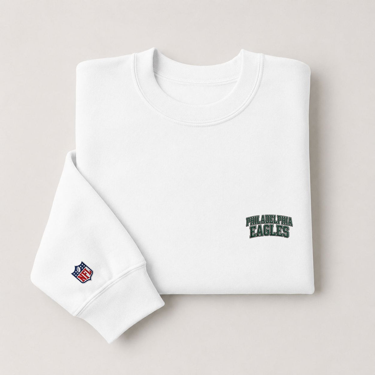 Philadelphia Eagles Embroidery Embroidered Logo Crewneck Sweatshirt - Unisex Adult Pullover