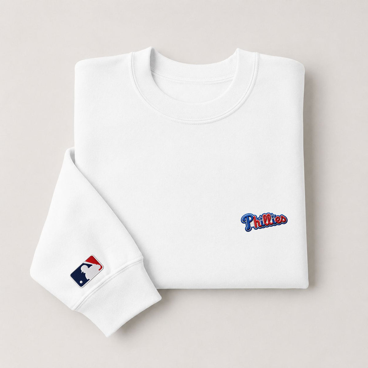 Philadelphia Phillies Logo Embroidered Logo Crewneck Sweatshirt - Unisex Adult Pullover