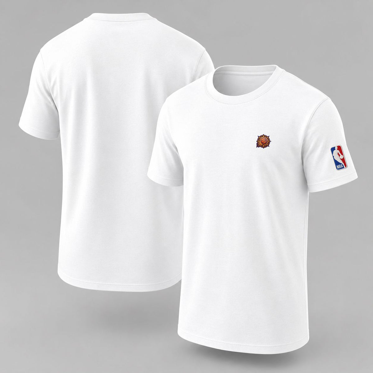Phoenix Suns Inspired Embroidered Logo Puff Embroidered Logo T-Shirt - Unisex Short Sleeve Tee