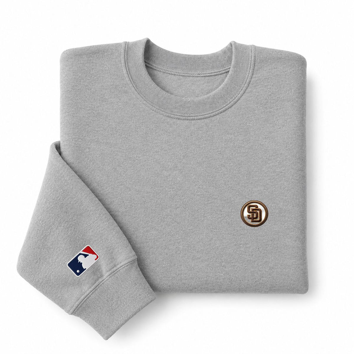 San Diego Padres Logo Embroidered Logo Crewneck Sweatshirt - Unisex Adult Pullover