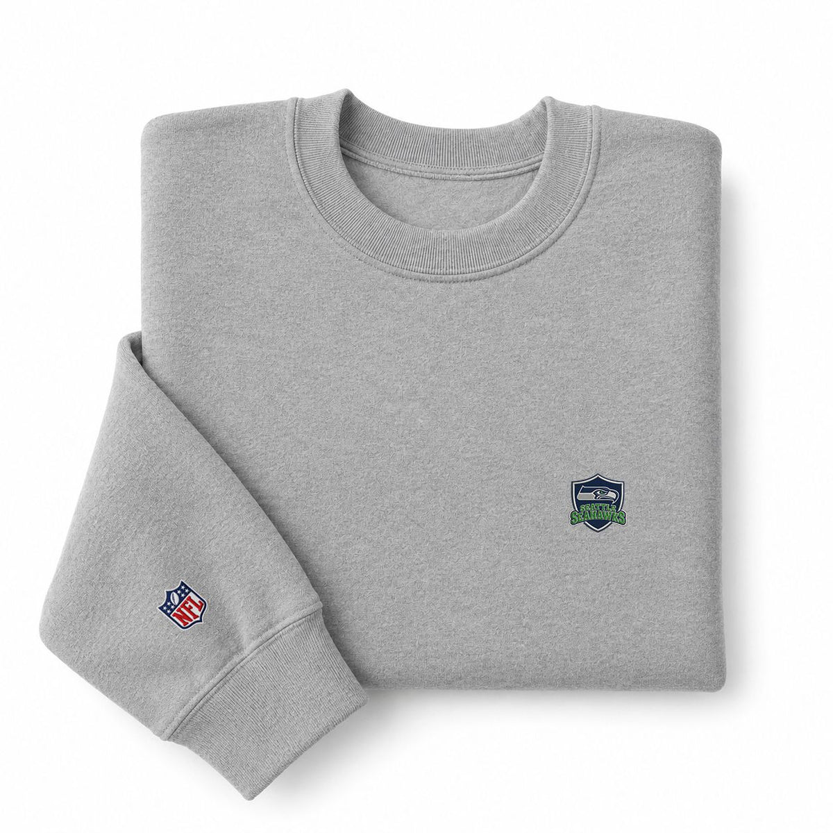 Seahawks Embroidered Logo Crewneck Sweatshirt - Unisex Adult Pullover