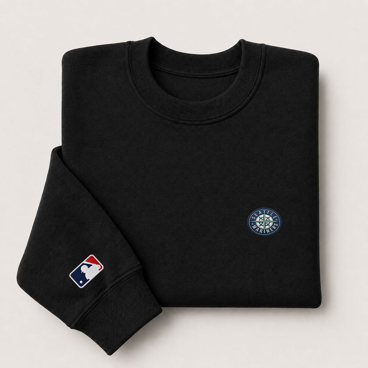 Seattle Mariners Embroidered Logo Crewneck Sweatshirt - Unisex Adult Pullover