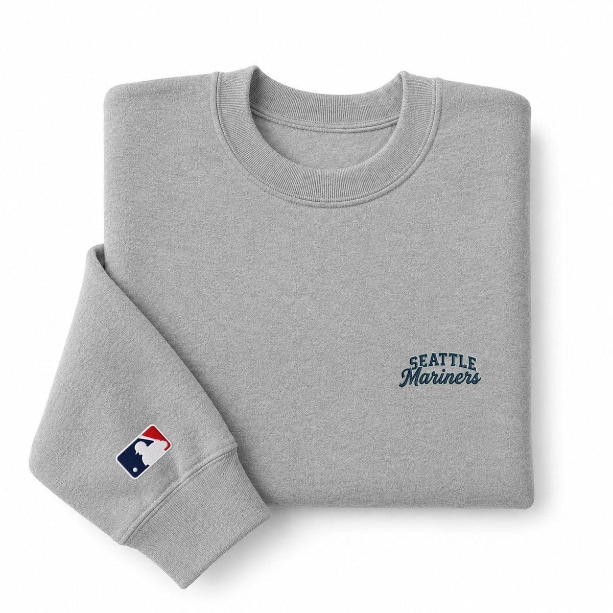 Seattle Mariners Embroidered Logo Crewneck Sweatshirt - Unisex Adult Pullover