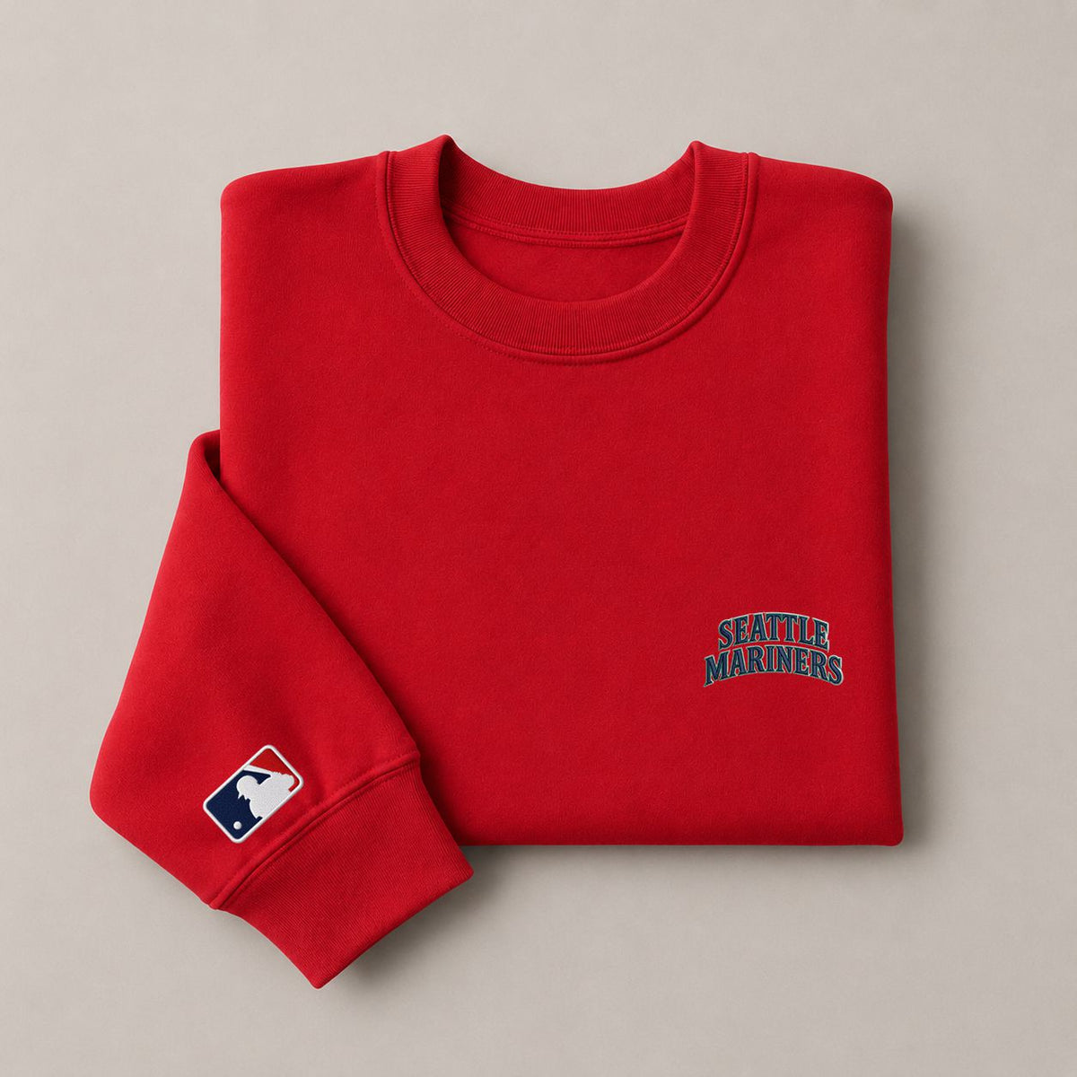 Seattle Mariners Embroidered Logo Crewneck Sweatshirt - Unisex Adult Pullover