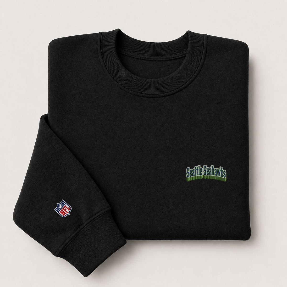 Seattle Seahawks Embroidery Embroidered Logo Crewneck Sweatshirt - Unisex Adult Pullover