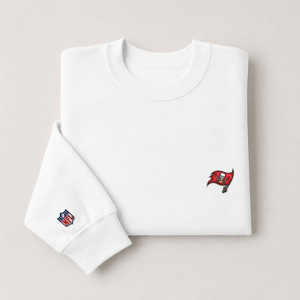 Tampa Bay Buccaneers Logo Embroidered Logo Crewneck Sweatshirt - Unisex Adult Pullover