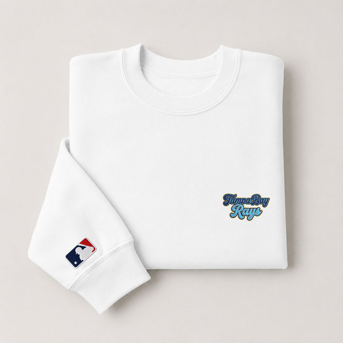 Tampa Bay Rays Embroidery Embroidered Logo Crewneck Sweatshirt - Unisex Adult Pullover