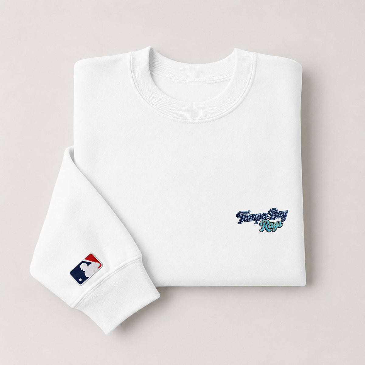 Tampa Bay Rays Embroidery Embroidered Logo Crewneck Sweatshirt - Unisex Adult Pullover