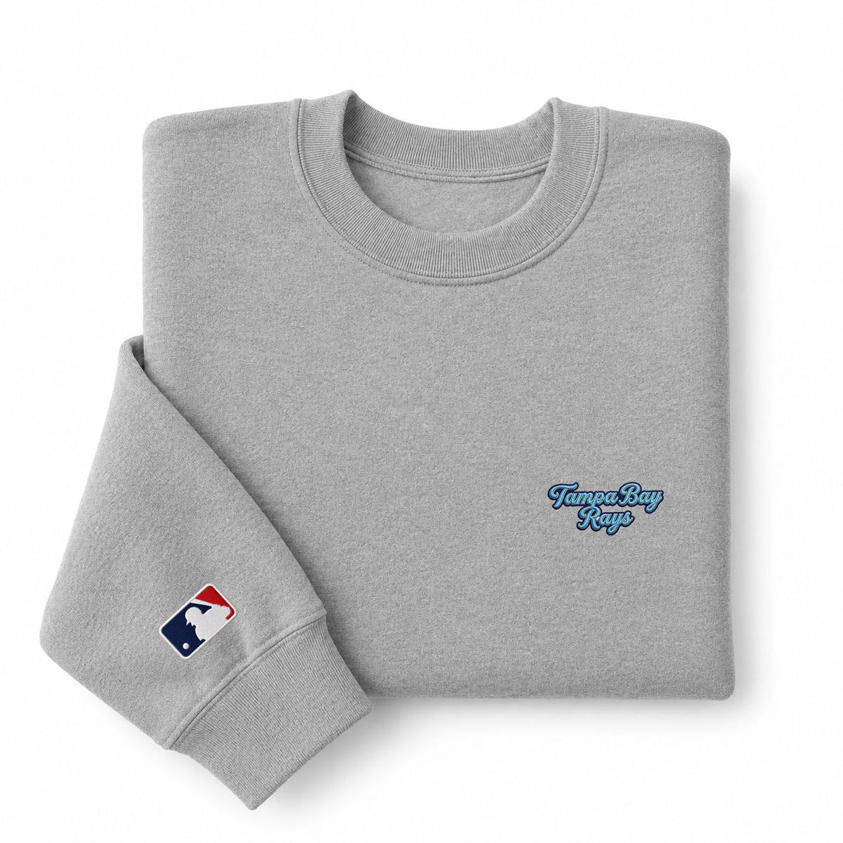 Tampa Bay Rays Embroidery Embroidered Logo Crewneck Sweatshirt - Unisex Adult Pullover