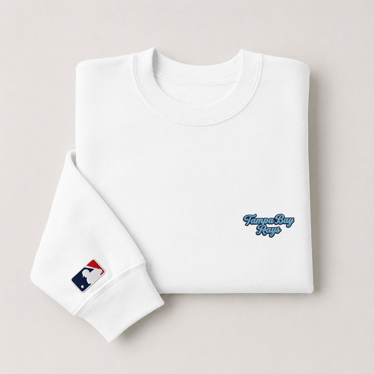 Tampa Bay Rays Embroidery Embroidered Logo Crewneck Sweatshirt - Unisex Adult Pullover