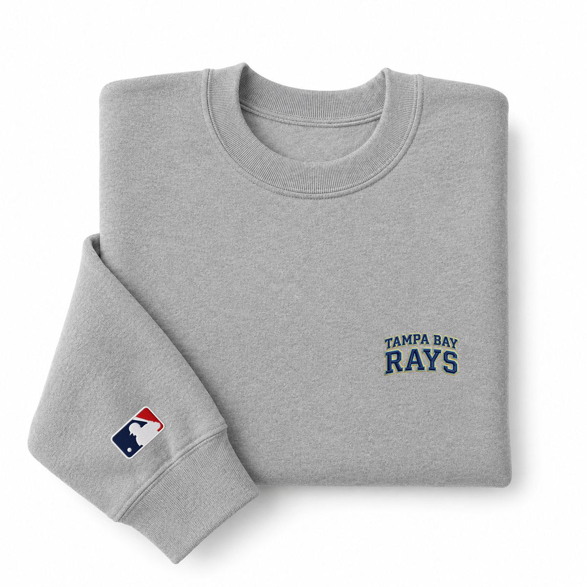 Tampa Bay Rays Embroidery Embroidered Logo Crewneck Sweatshirt - Unisex Adult Pullover