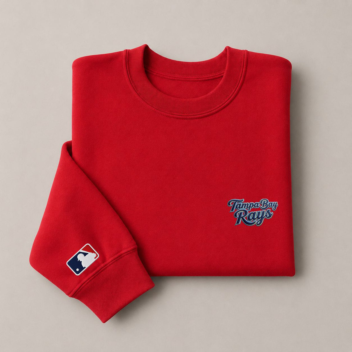 Tampa Bay Rays Embroidery Embroidered Logo Crewneck Sweatshirt - Unisex Adult Pullover