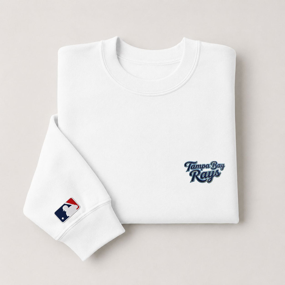 Tampa Bay Rays Embroidery Embroidered Logo Crewneck Sweatshirt - Unisex Adult Pullover