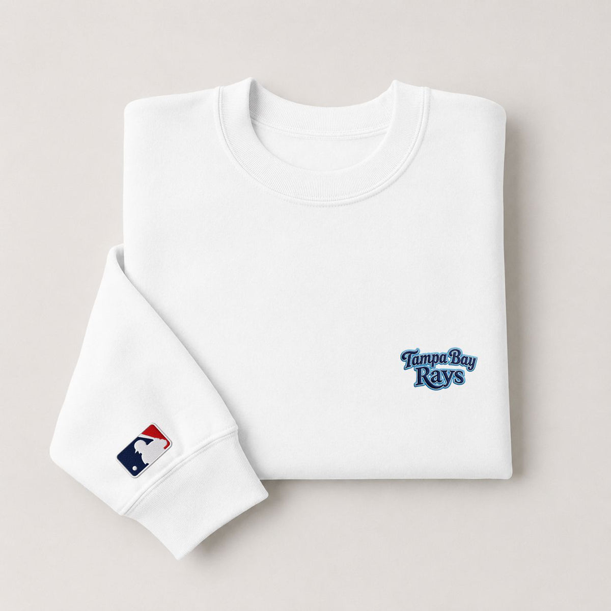 Tampa Bay Rays Embroidery Embroidered Logo Crewneck Sweatshirt - Unisex Adult Pullover